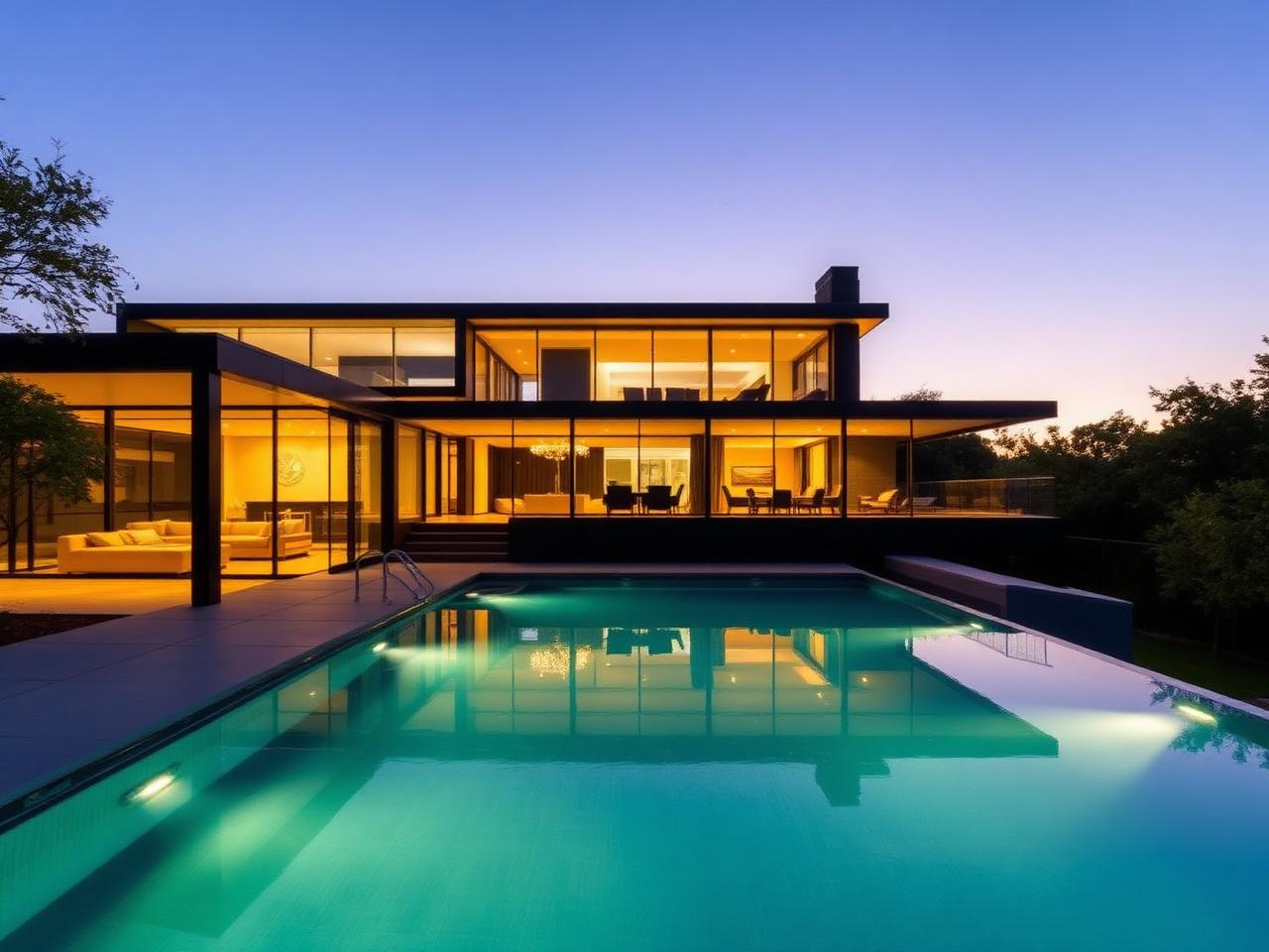 Modern Glass Residence with Pool in Atlanta, GA